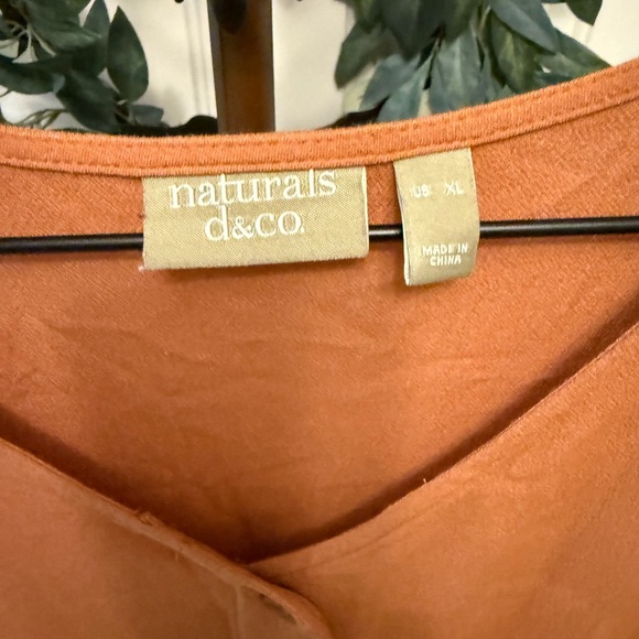 Naturals D & Co Rust Color Minimalist Lightweight Midi Dress SS XL - Picture 7 of 7